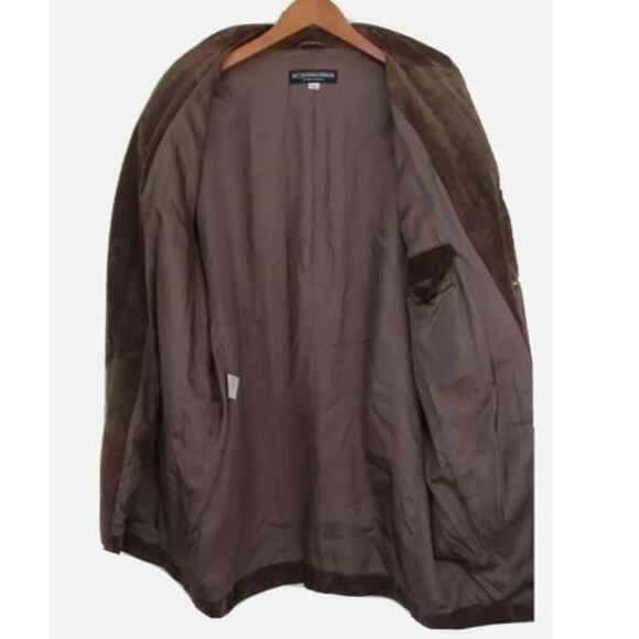 The J. Peterman Company Shawl Collar Dark Brown Suede Jacket XL - Picture 3 of 4